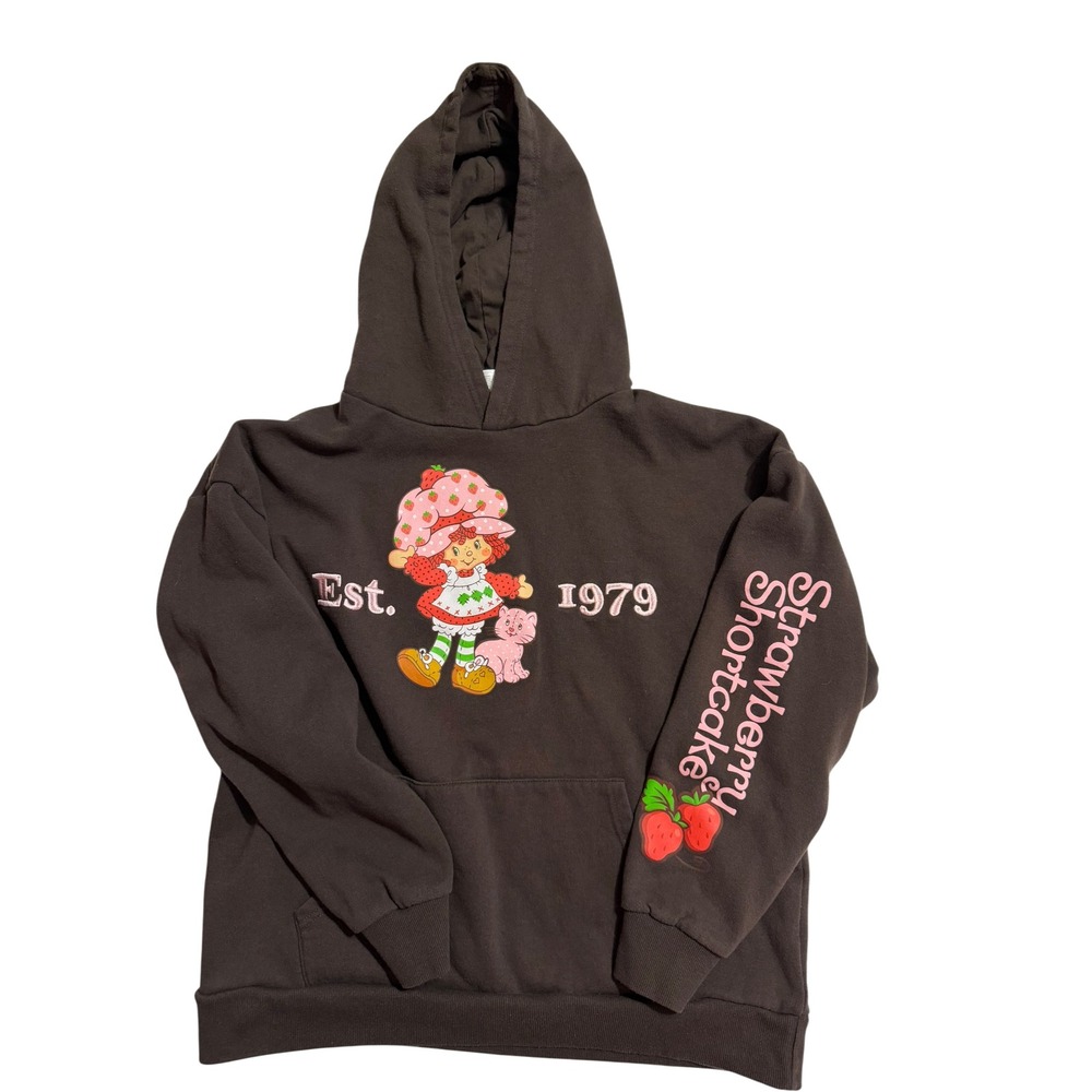 Strawberry Shortcake Est 1979 Brown Graphic Hoodie Sweatshirt Women M/L